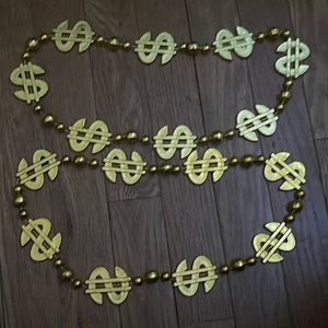 Plastic Gold Dollar Sign Necklaces